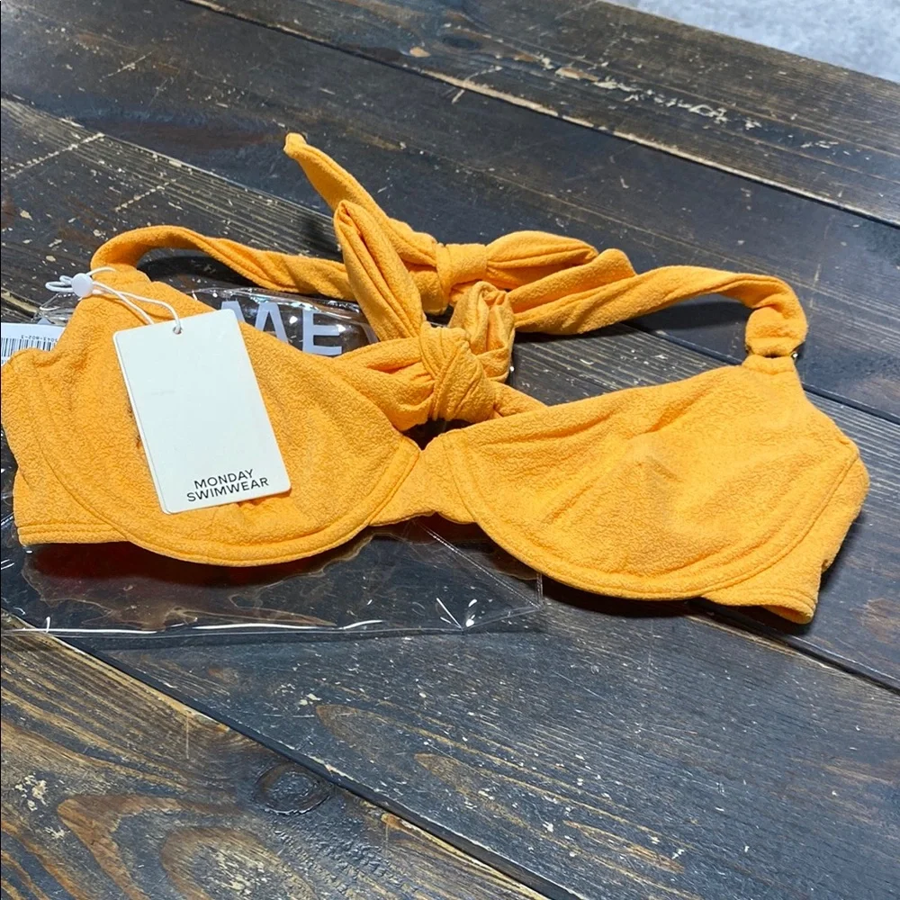 Monday Swimwear Orange Halter Bikini Top